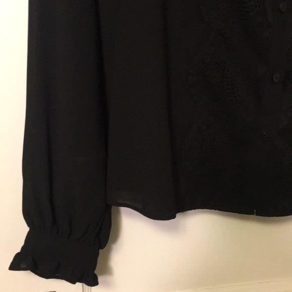 Forever 21 Neck Tie Ruffle Collar Blouse SM NWT - Picture 3 of 3